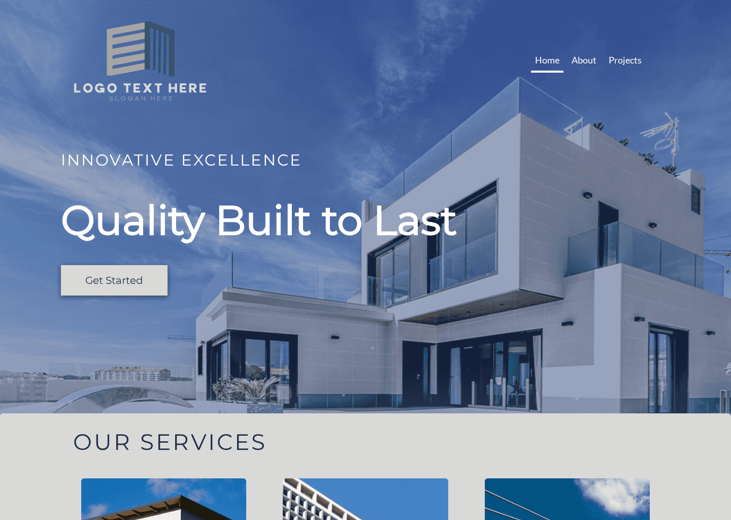 Minimalist Building Firm Website Preview