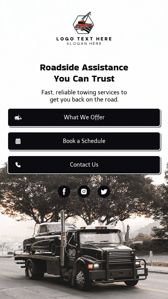 Car Towing Service Link in Bio Preview