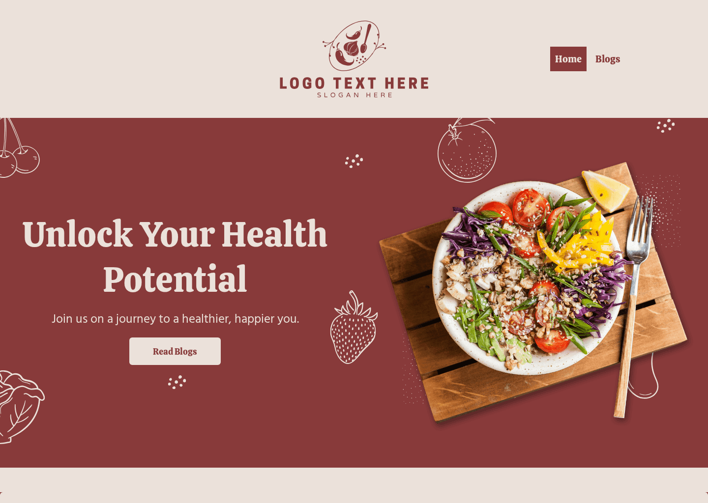 Health Nutritionist Blog Website Preview