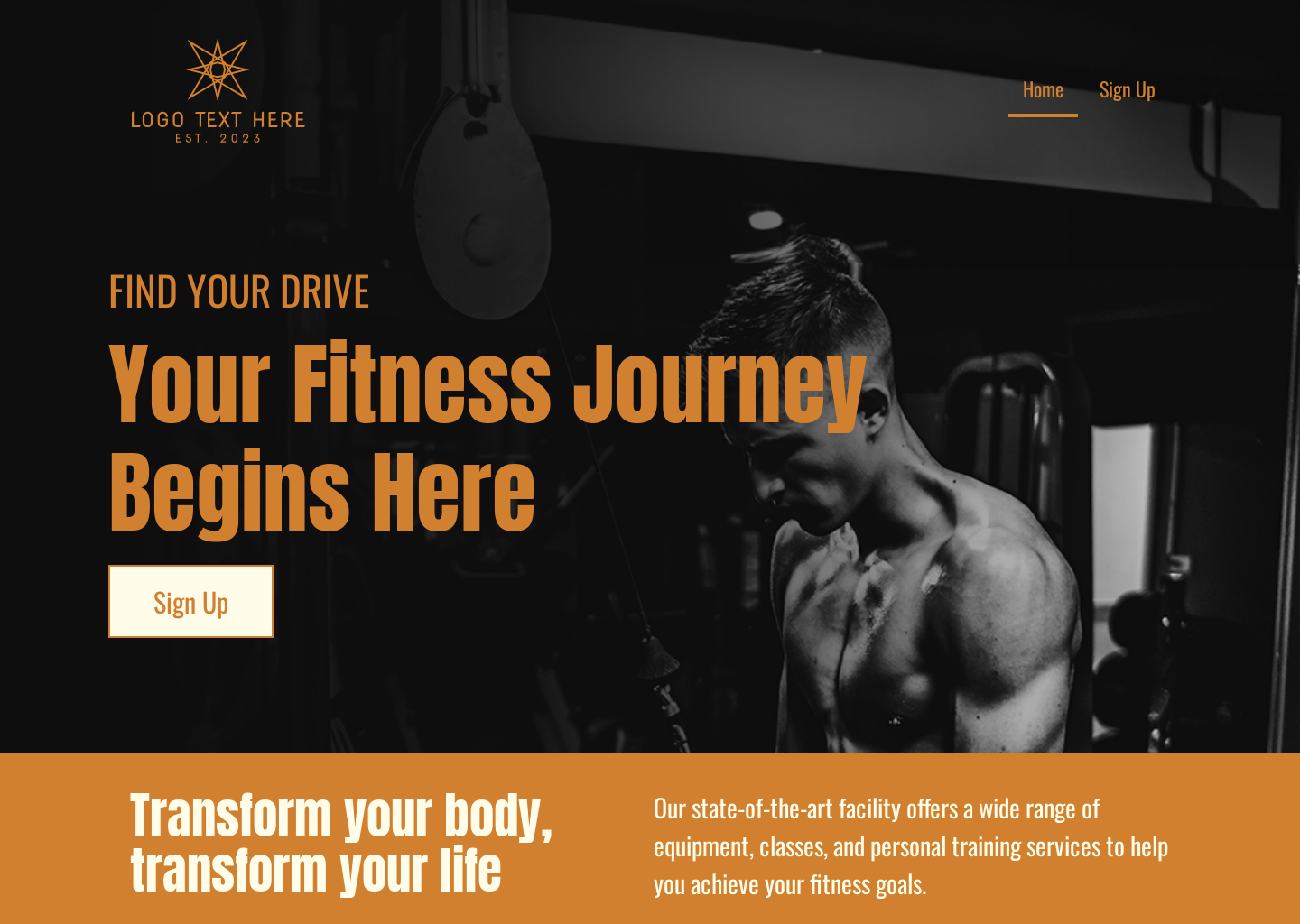 Simple Gym Fitness Website Builder Image Preview