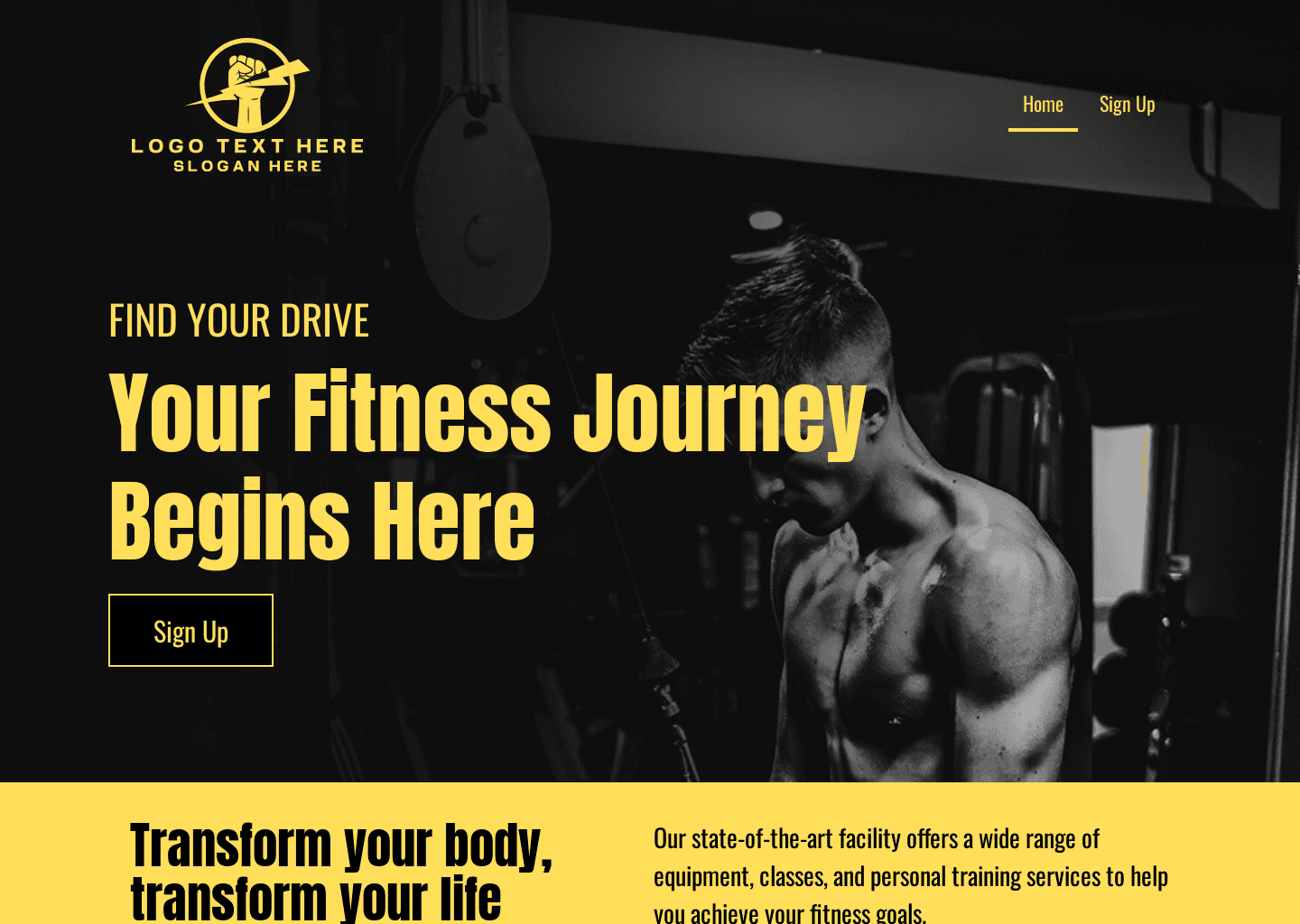 Simple Gym Fitness Website Preview