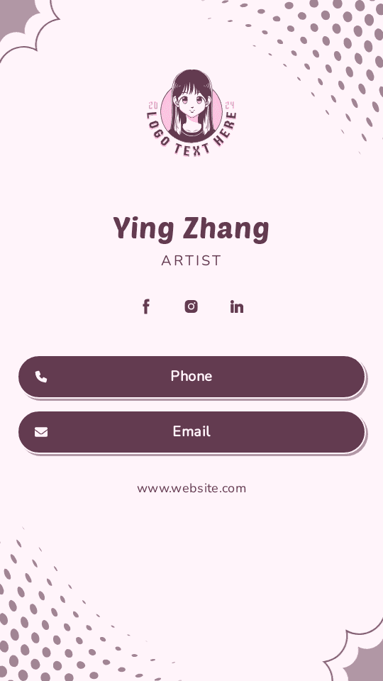 Creative Manga Artist Digital Business Card