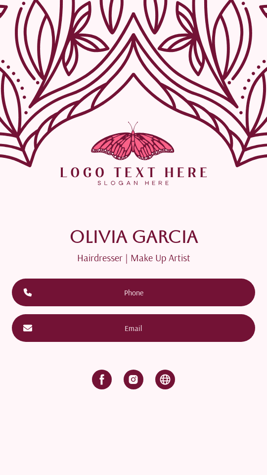 Make Up and Hair Artist Digital Business Card Preview