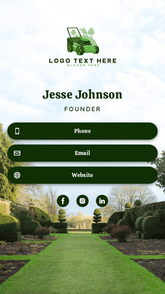 Lawn Service Founder Digital Business Card Preview