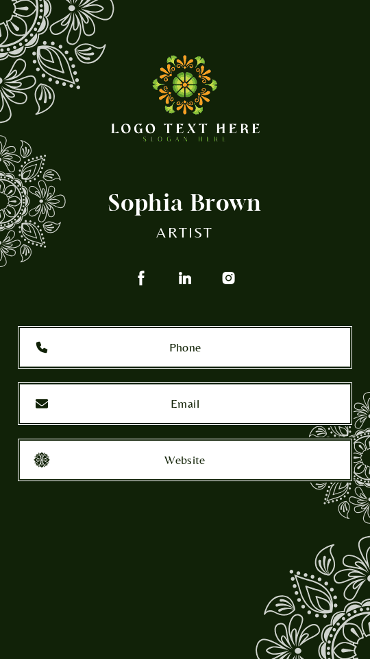 Intricate Mandala Artist Digital Business Card