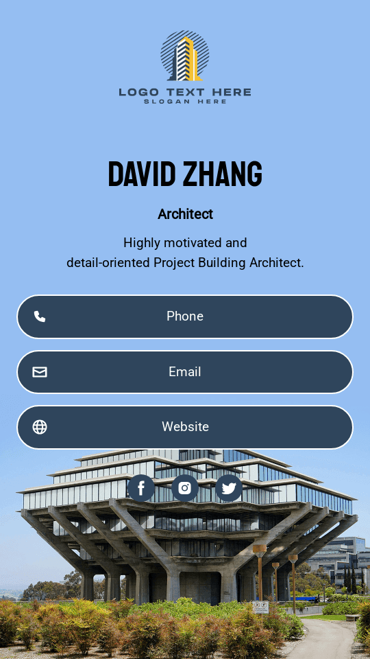 Project Building Architect Digital Business Card