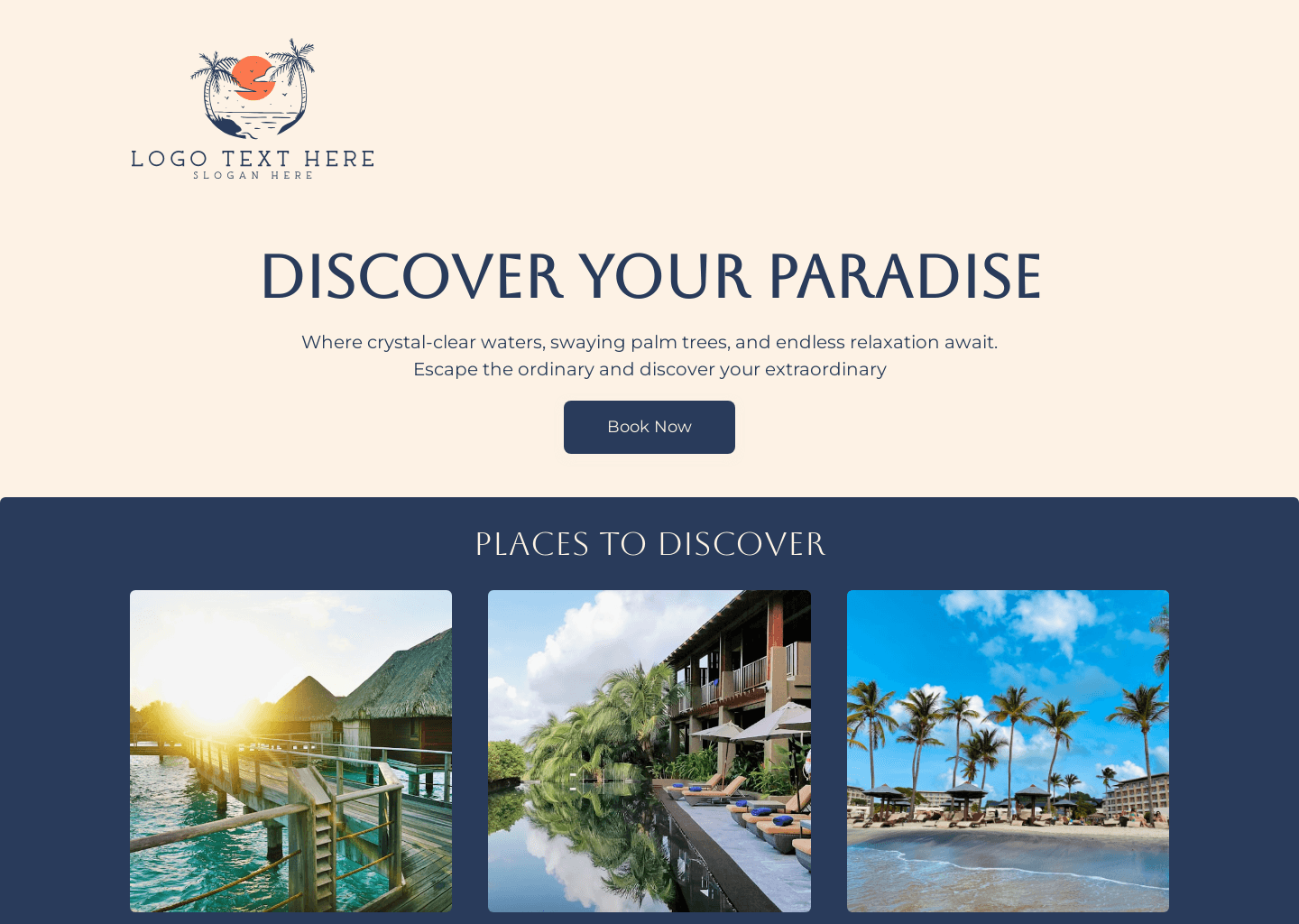 Tropical Paradise Website Preview
