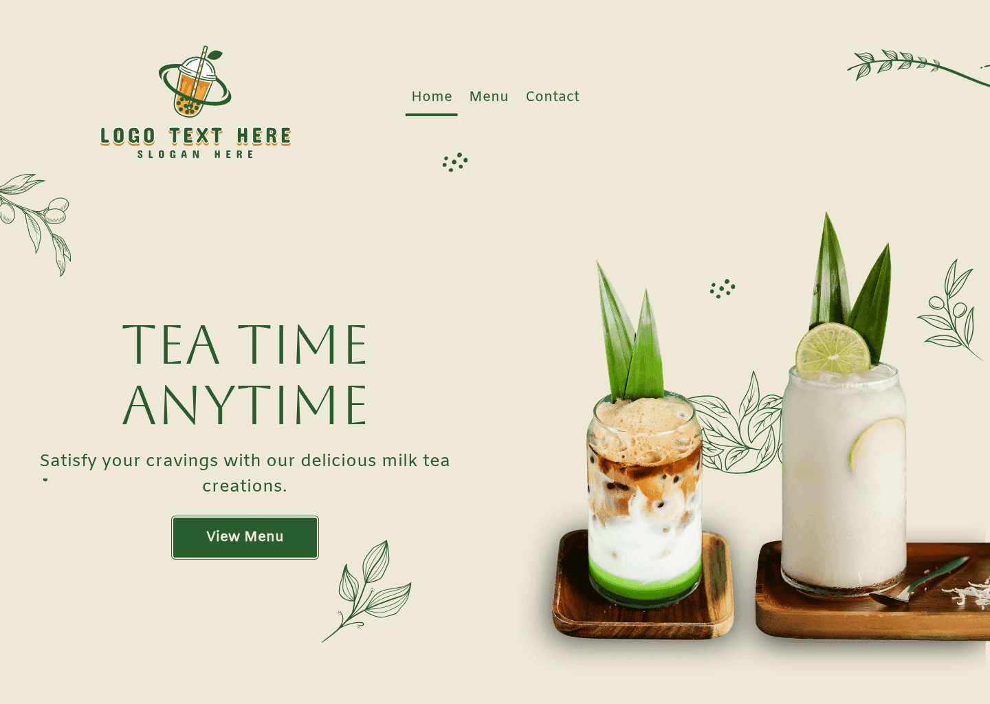 Milk Tea Cafe Website Preview