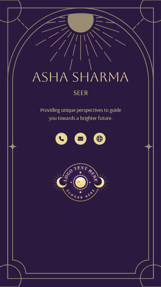 Cosmic Celestial Seer Digital Business Card Preview