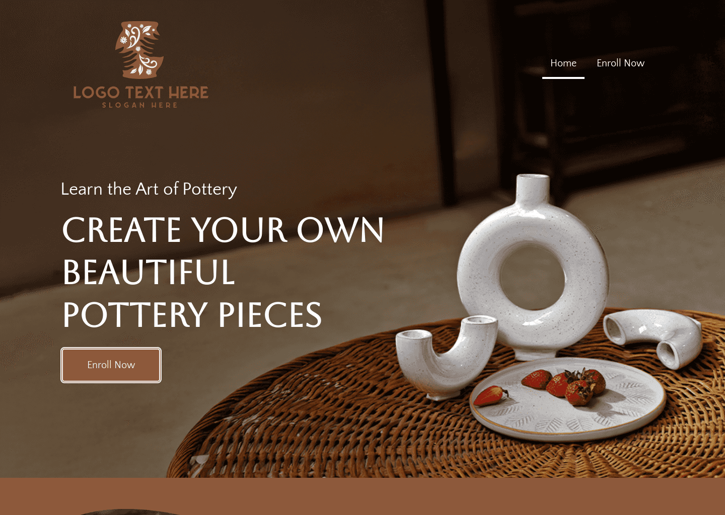 Handcraft Pottery Class Website Preview