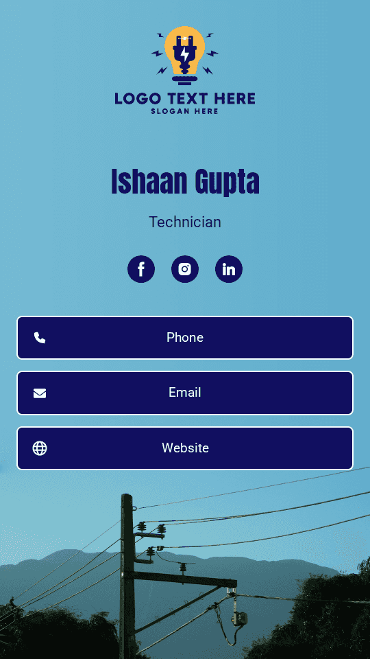 Electric Repair Technician Digital Business Card