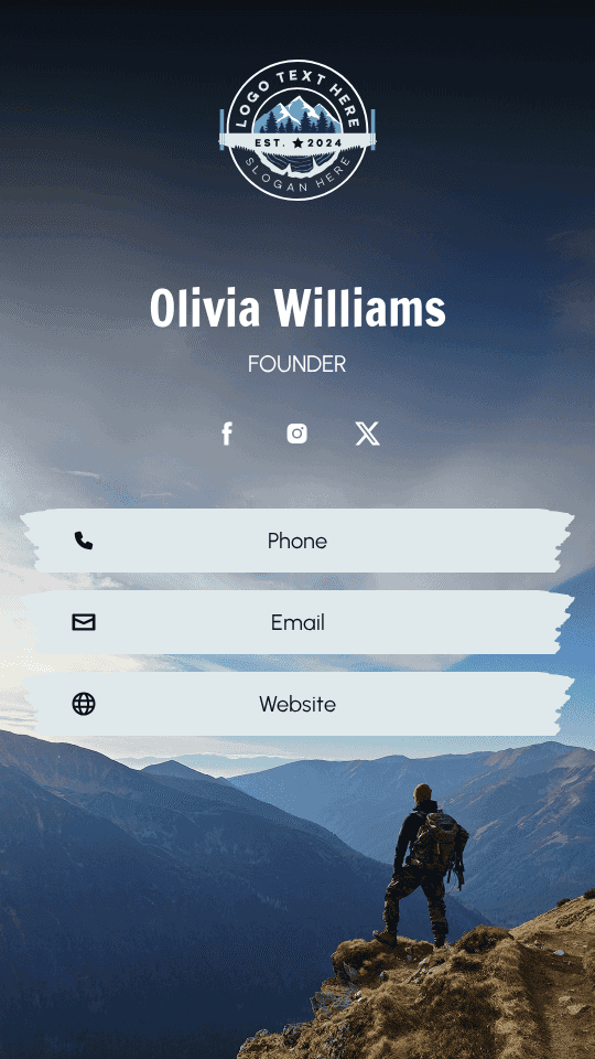 Hiking Blog Founder Digital Business Card