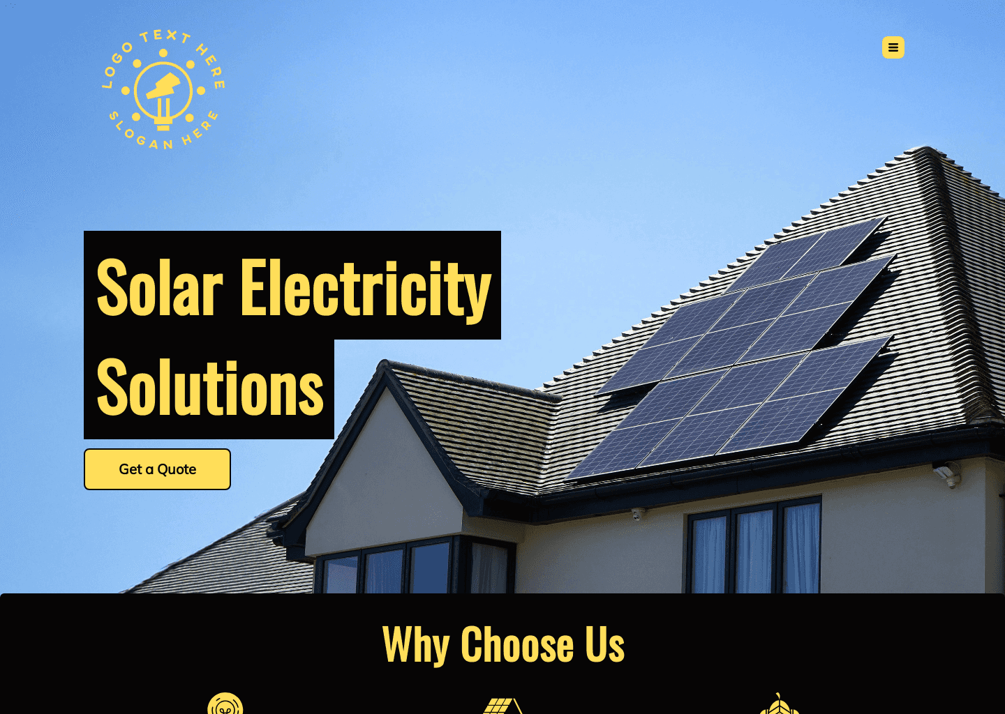 Solar Panel Electricity Website Preview
