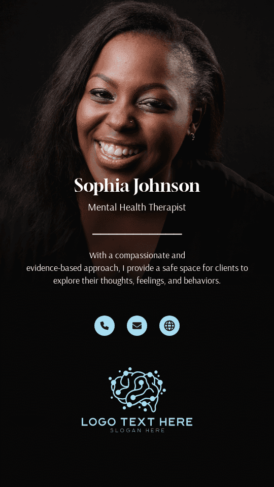 Mental Health Therapist Digital Business Card Preview
