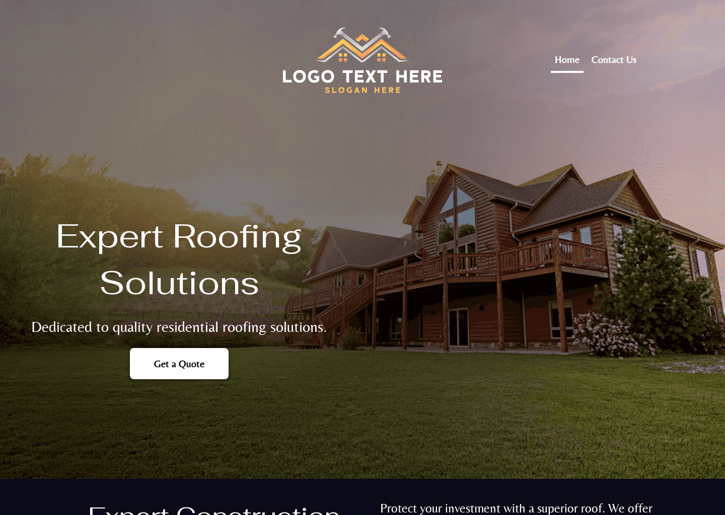 Roofing Construction Solutions Website Preview