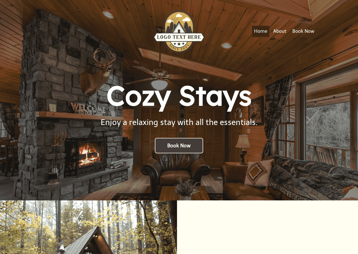 Rustic Cabin Property Website Preview
