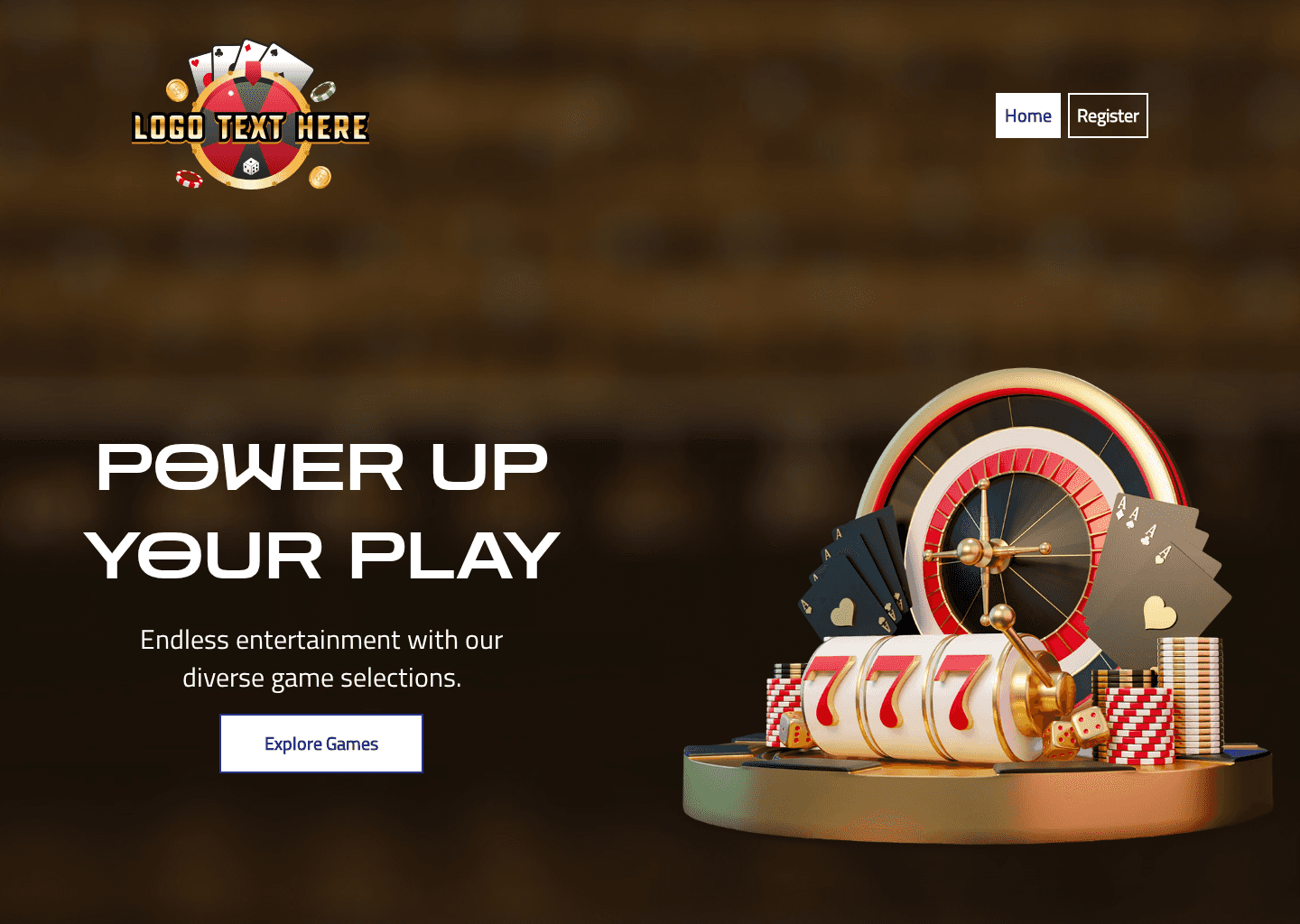 Virtual Casino Games Website Preview
