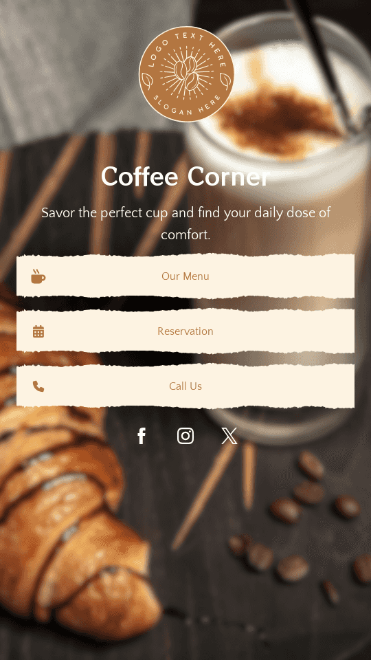Elite Coffee Shop Bio link template