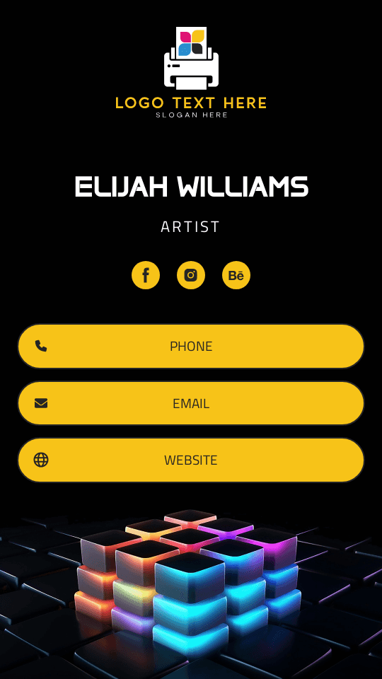 3d Printing Artist Digital Business Card