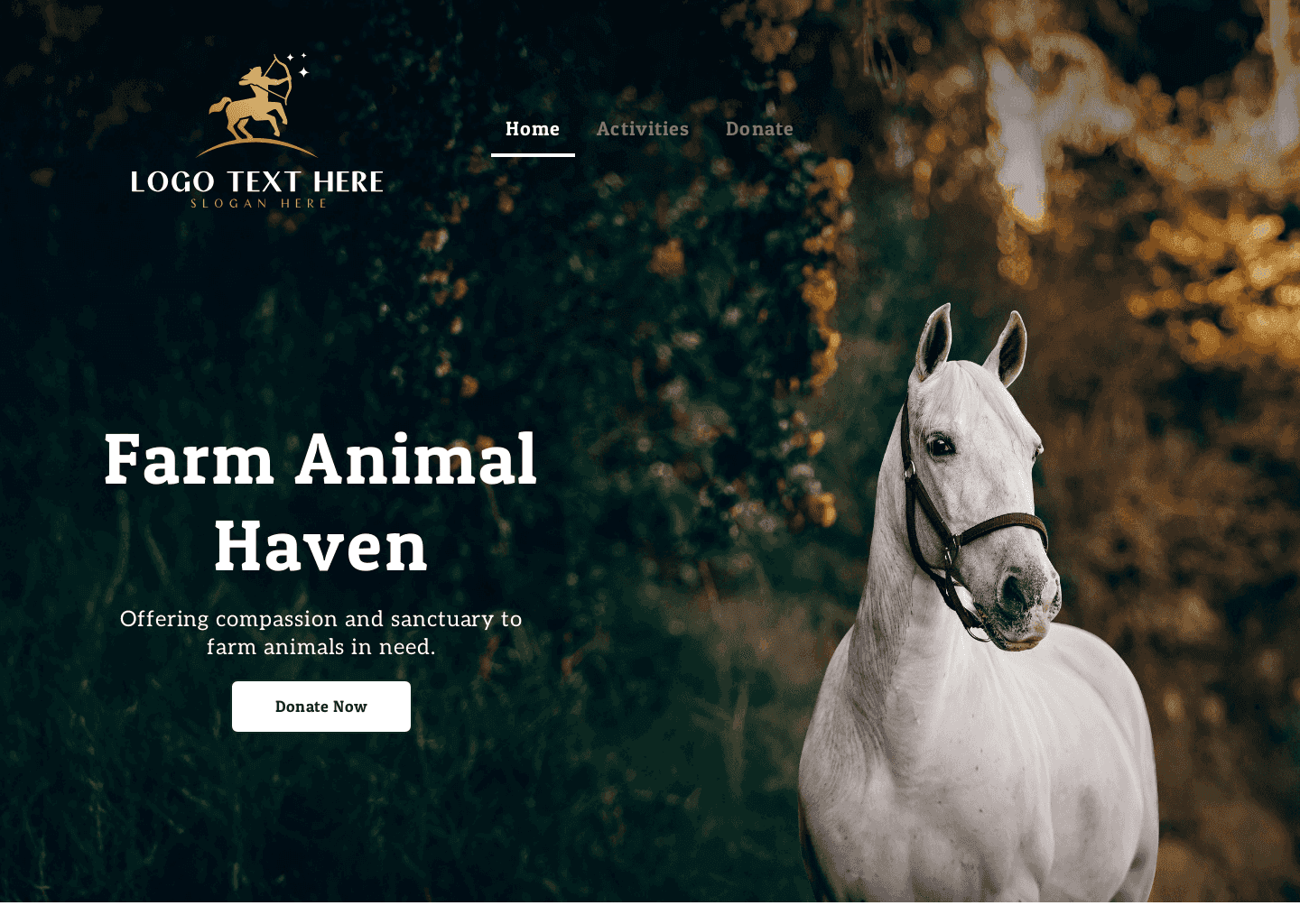 Animal Farm Sanctuary Website Preview