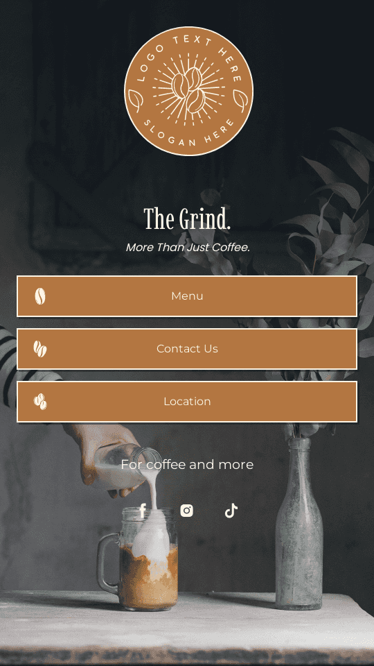 Elite Coffee Shop Bio link template