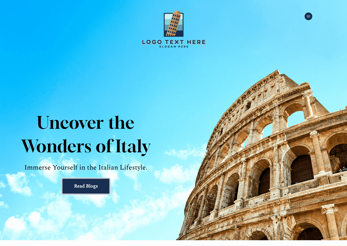 Italy Travel Blog Website Preview