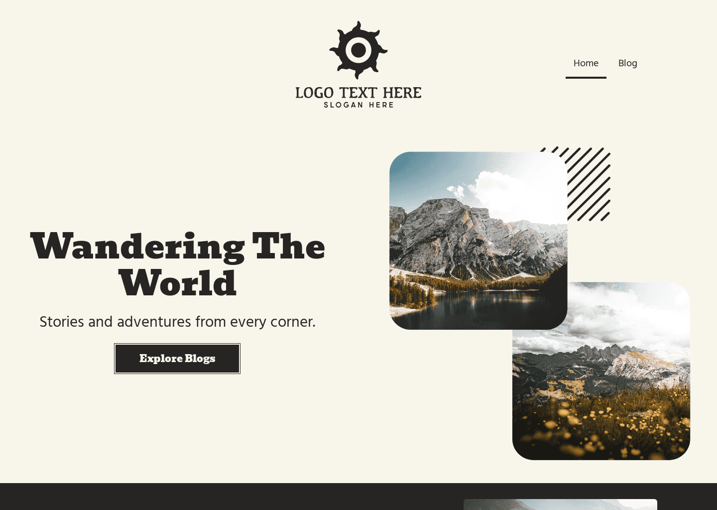 Travel Adventure Blog website design
