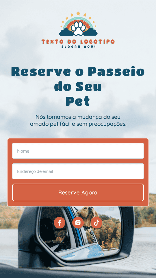 Reserva de Transporte de Animais de Estimação Website