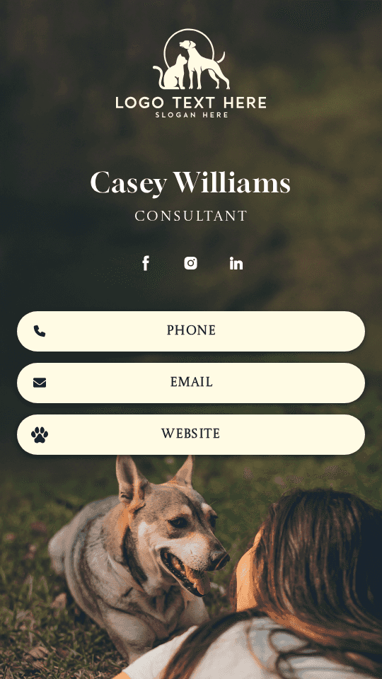 Pet Sitter Consultant Digital Business Card Preview