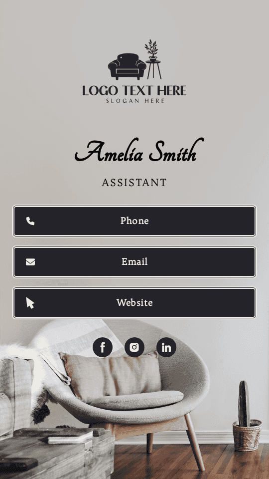 Interior Design Assistant Digital Business Card Preview