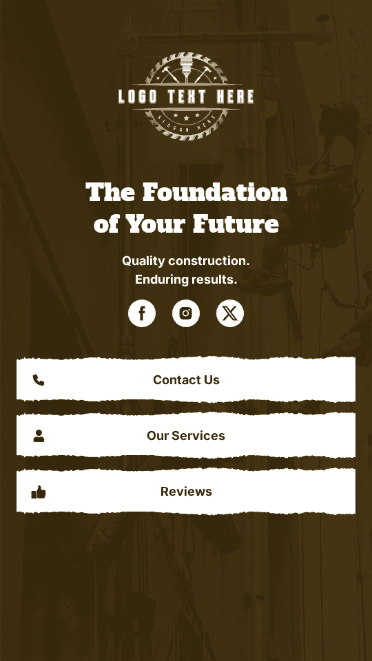 Professional Construction Builder Link in Bio Preview
