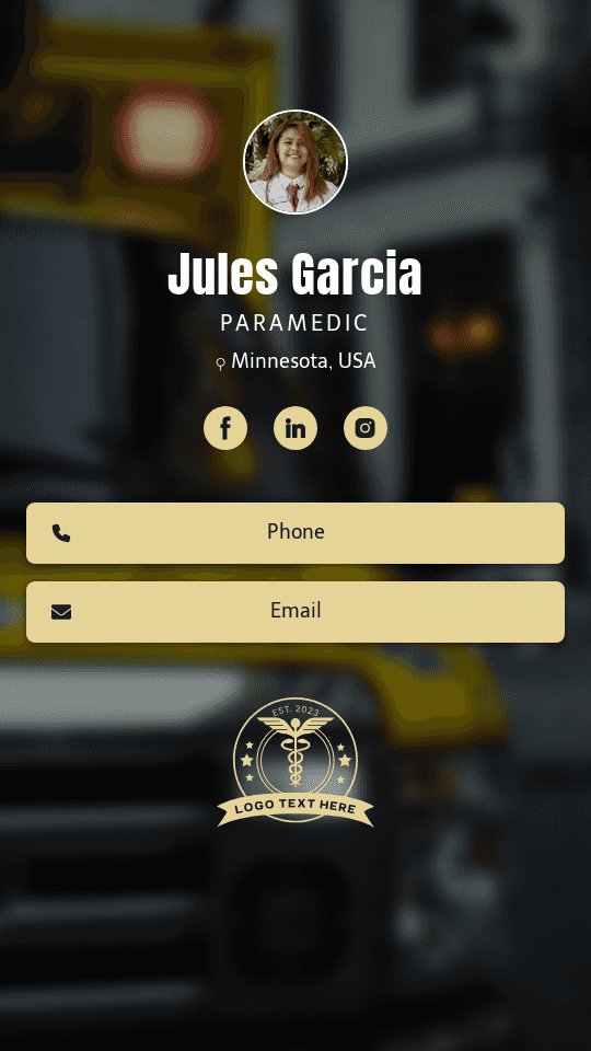 Medical Paramedic Digital Business Card
