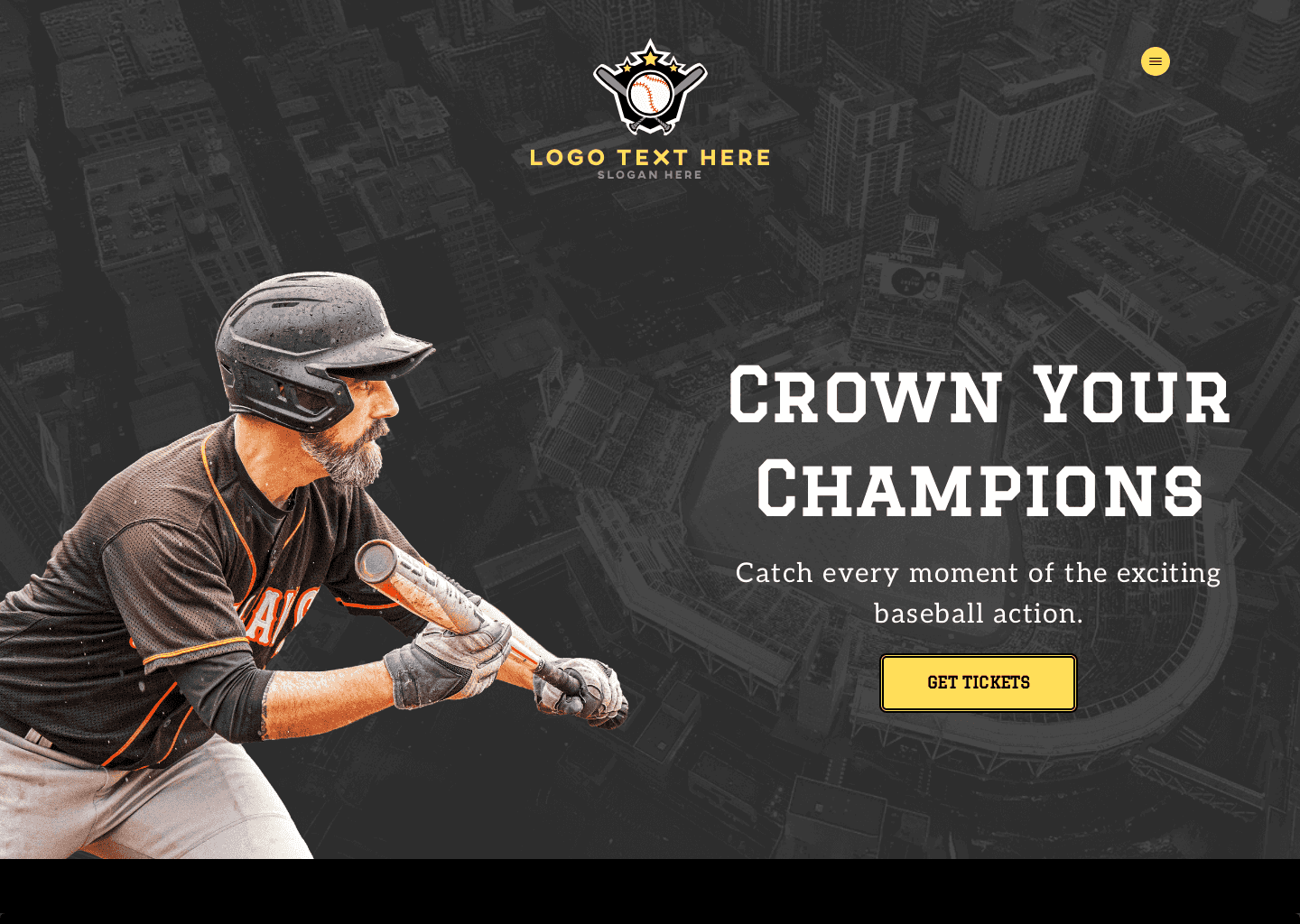 Baseball League Tournament Website Preview