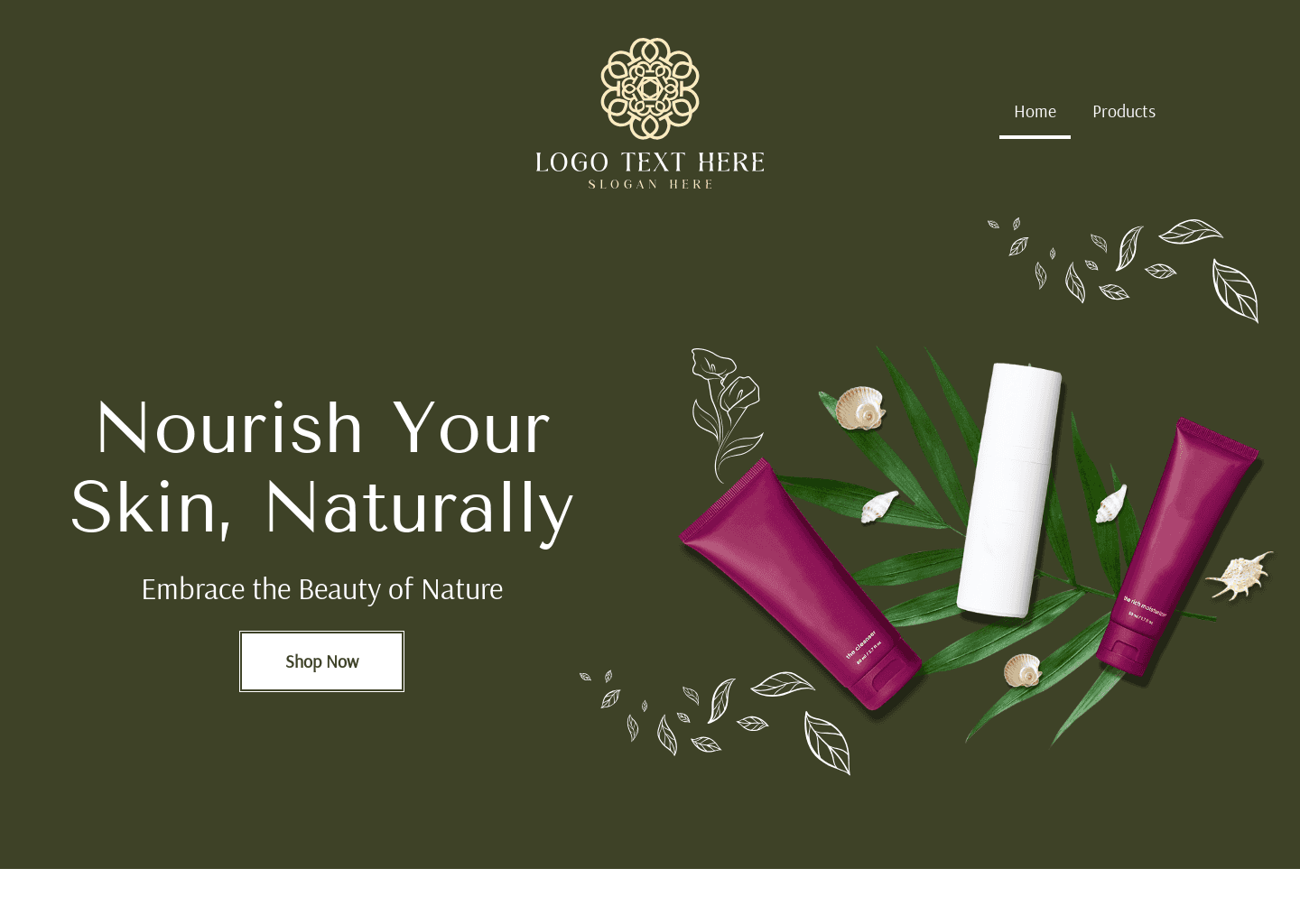 Organic Beauty Skincare Website Preview