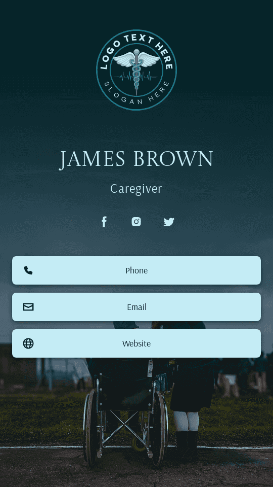 Medical Health Caregiver Digital Business Card