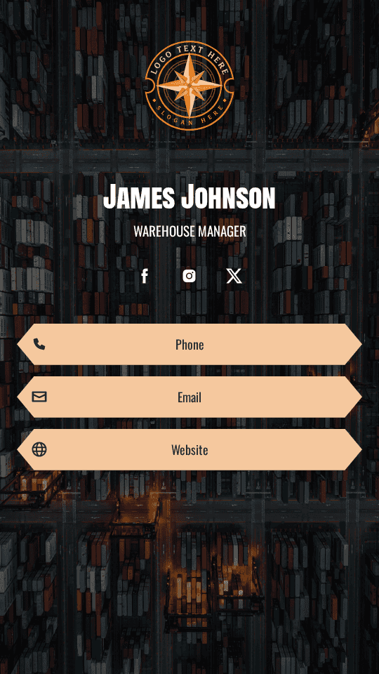 Warehouse Forwarding Manager Digital Business Card Preview