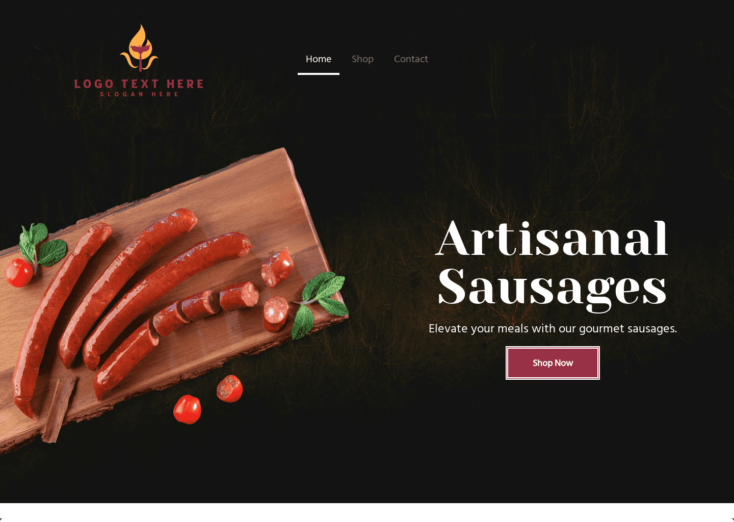 Gourmet Sausage Shop Website Preview