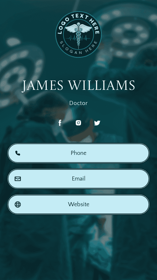Medical Health Surgeon Digital Business Card