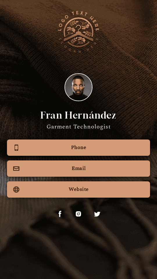 Garment Technologist Digital Business Card