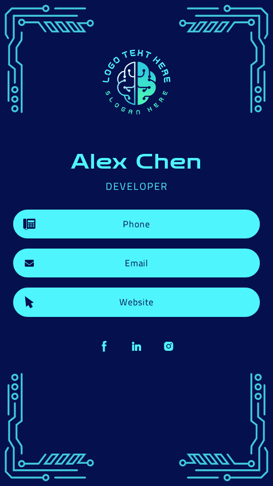 Artificial Intelligence Developer Digital Business Card Preview