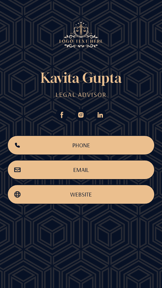 Legal Law Advisor Digital Business Card