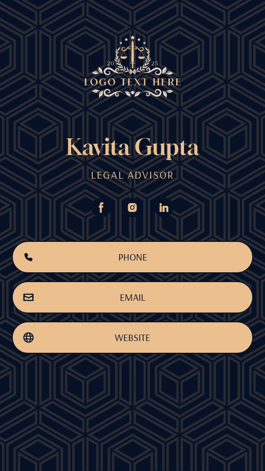 Legal Law Advisor Digital Business Card Preview