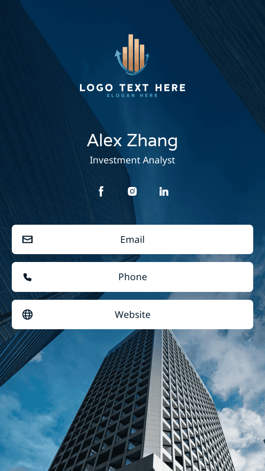 Corporate Investment Analyst Digital Business Card Preview