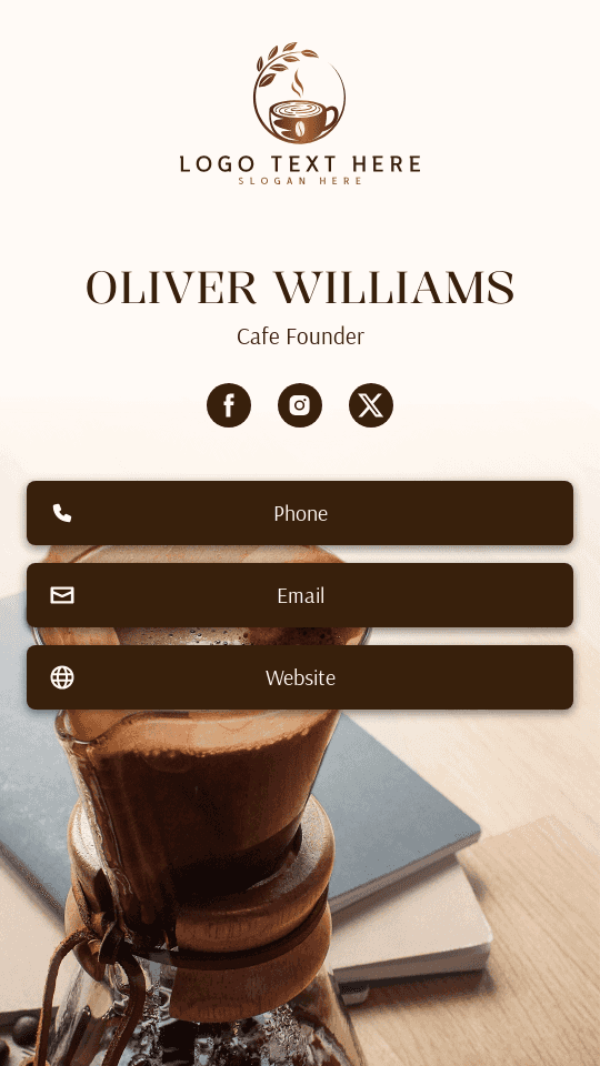 Vietnamese Coffee Cafe Digital Business Card Preview
