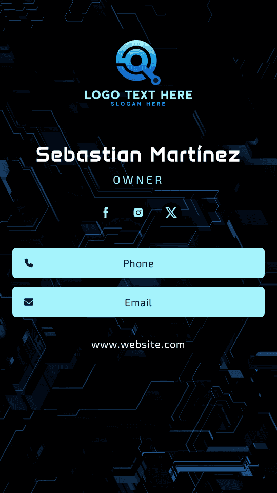 Tech Gaming Owner Digital Business Card