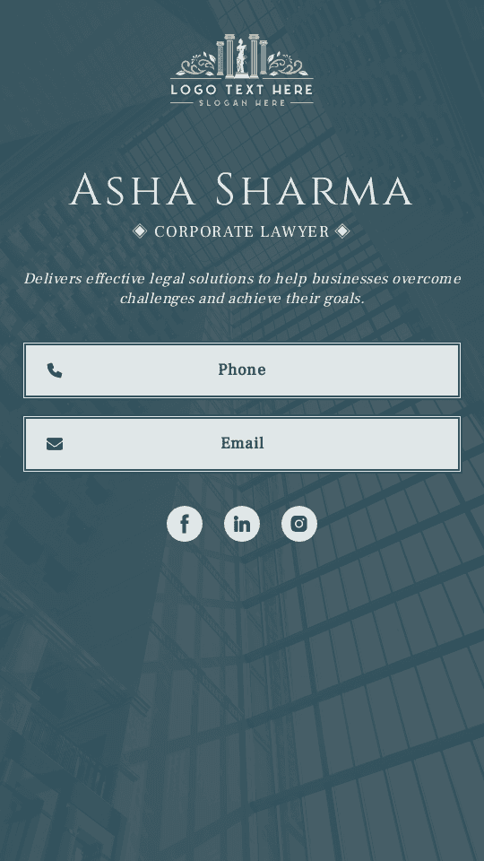 Corporate Lawyer Digital Business Card