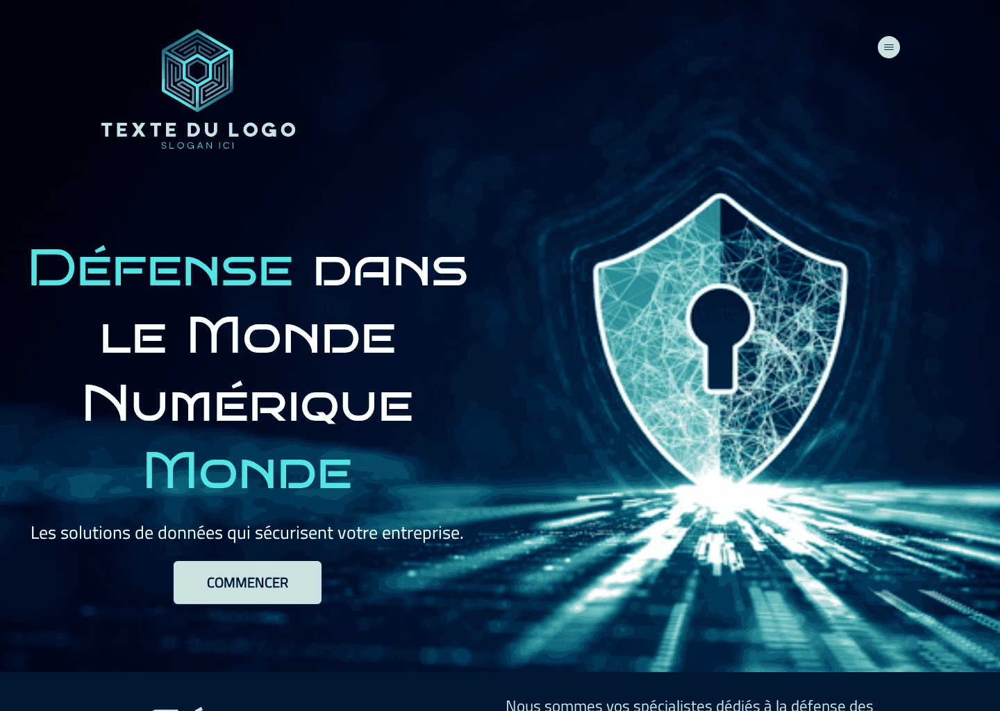 Solutions de sécurité des données Website Preview