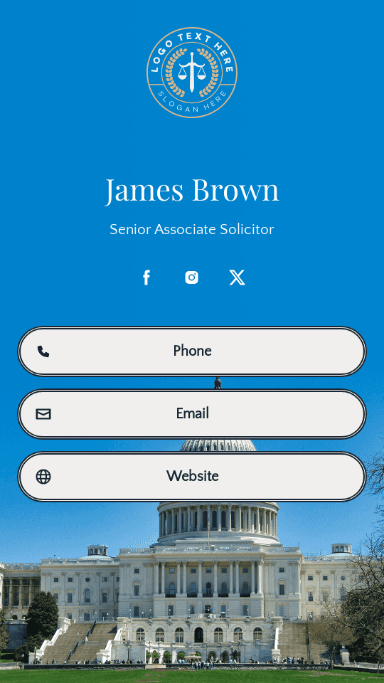 Senior Associate Solicitor Digital Business Card Preview
