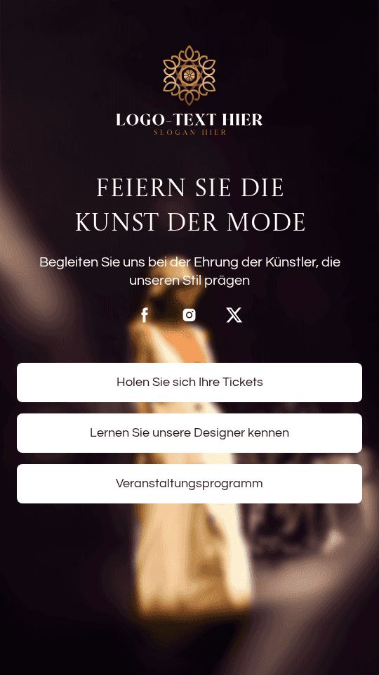 Modedesigner Feier Link in Bio