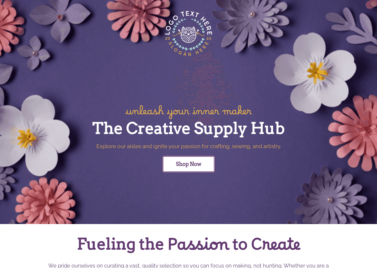 Artsy Craft Store Website Preview